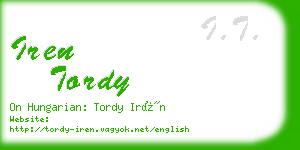 iren tordy business card